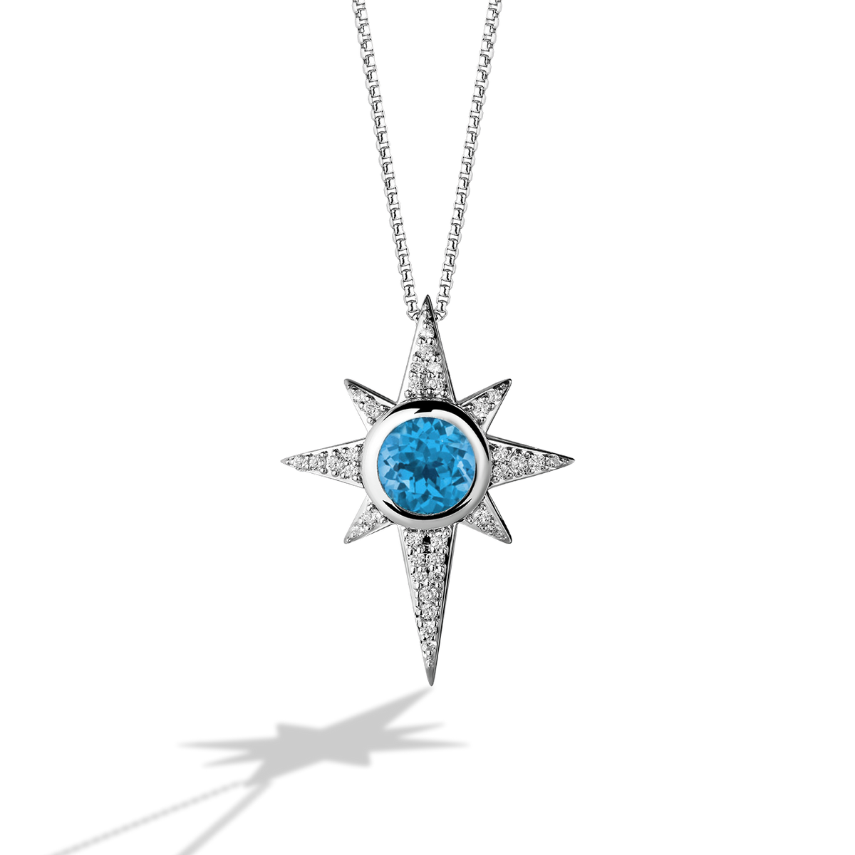 Diamond Blue Gemstone Pendant | Blue Diamond Necklace Silver | Pendant  Necklace - Blue - Aliexpress